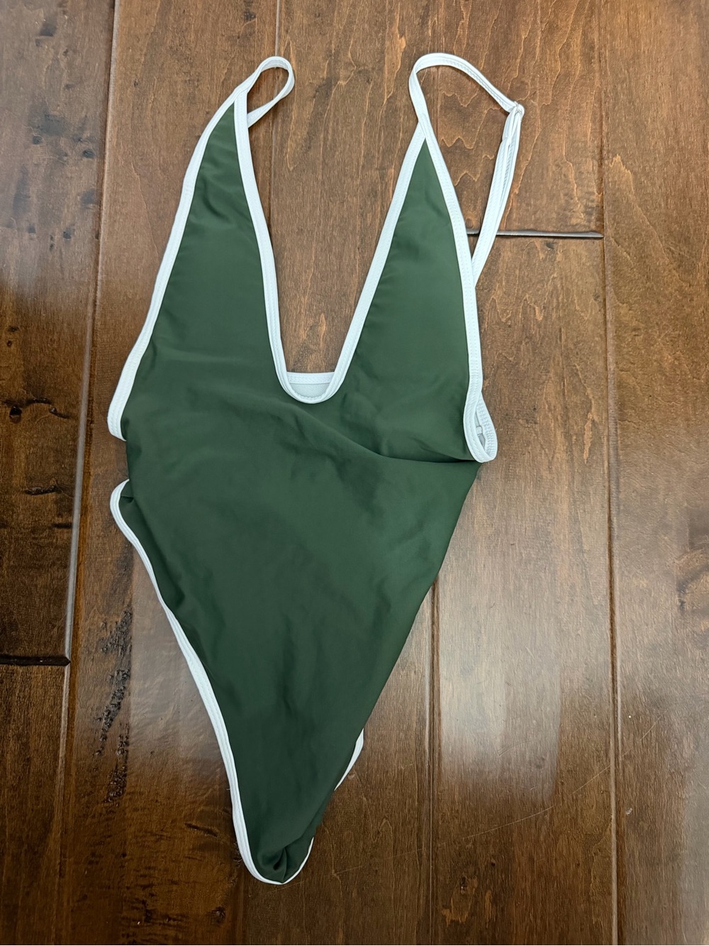 Allure Forest Green One-Piece Swimsuit with White Trim